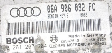 фото thumb №6, Компьютер блок управления двигателя ecu audi seat skoda 1,8t 06a906032fc 0261207204