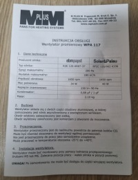 Нагнетатель вентилятора котла WPA 117 заслонка заглушка прокладка винты