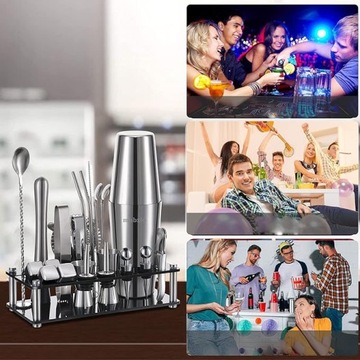 BARMAN ZESTAW DO DRINKÓW SHAKER 750ML 25 SET wszelkiego rodzaju koktajli