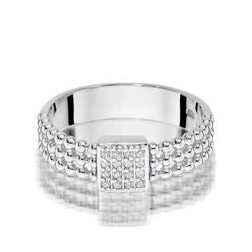 Złoty pierścionek z brylantami 0,08 ct pr. 585 Bi