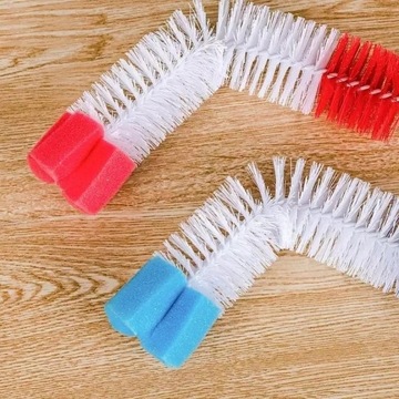 Шайба с длинной щеткой и губкой для мытья стеклянных бутылок и стаканов