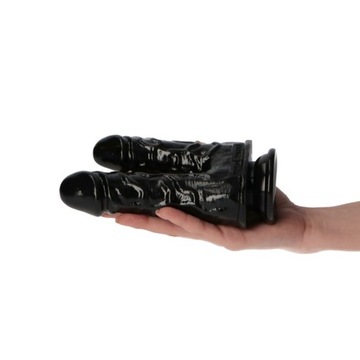 Двойной дилдо - Caino e Abele Black 15,5 см
