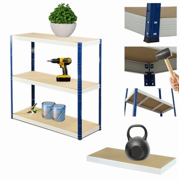 HELIOS металлическая полка для мастерской и склада 90x150x60см 3Px175kg ПОЛЬСКИЙ