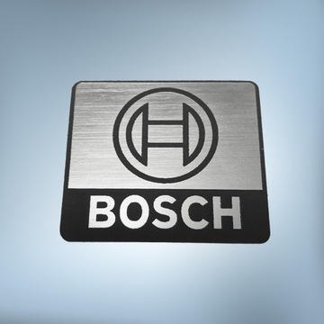 *** Наклейка-эмблема BOSCH, серебристая, 40х35 мм, логотип ***