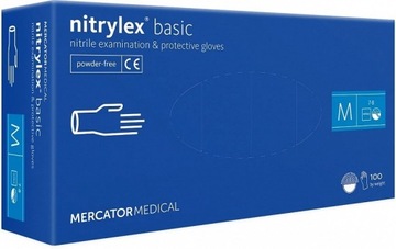 RĘKAWICE NITRYLOWE BEZPUDROWE JEDNORAZOWE NITRYLEX BASIC DARK BLUE M 100Szt