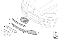 фото thumb №9, Bmw x5 e70 x6 e71 m style передний бампер решётка радиатора решётка радиатора левый 51117205577