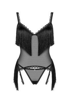 Корсет и стринги Obsessive Sherila черный XL/2XL