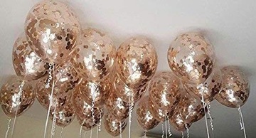 НАБОР ПРОЗРАЧНЫХ шаров с КОНФЕТТИ золото, 2 шт.