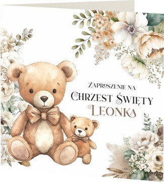 ZAPROSZENIE NA CHRZEST ŚWIĘTY + KOPERTA + IMIĘ DZIECKA + EKSPRES