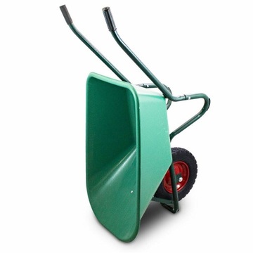Садовая/строительная тачка одноколесная PU 100л 250кг чаша из ПВХ черные колеса