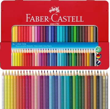 Мелки Faber Castell Grip, 36 цветов в металлической коробке.