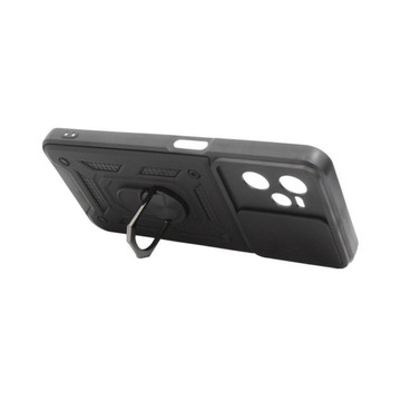 Чехол-кольцо для Realme C35/Narzo 50A Prime Black + СТЕКЛЯННЫЙ чехол
