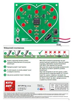 AVTEDU620 Beating heart LED - Набор для обучения пайке своими руками