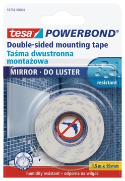 Двусторонний скотч tesa для крепления зеркал, 1,5 м, 19 мм.