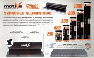 040855 MOTIVE Szpachla ALU do gładzi 40 cm, grubość blachy 0,3 mm