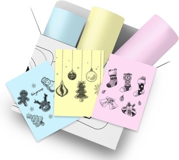 Kolorowy Papier Rolki do mini Drukarki Termicznej DRUKUŚ i Aparatu 3szt.