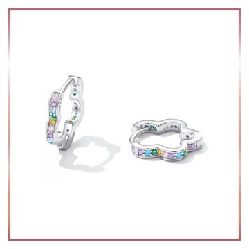 Серебряные серьги СИЯЮЩИЕ ЦВЕТНЫЕ ЗВЕЗДЫ S925