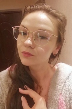 OKULARY minusy złote kocie uszy zerówki anty blue