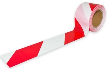 TAŚMA OSTRZEGAWCZA BIAŁO CZERWONA 200m DIAMANTO