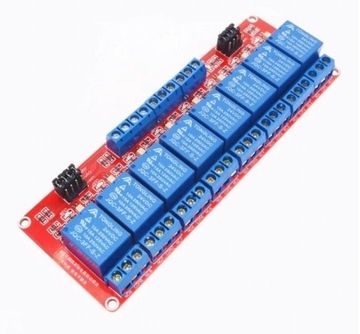 МОДУЛЬ 8x РЕЛЕ 12 В 10 А Hi/Lo AVR ARDUINO E035