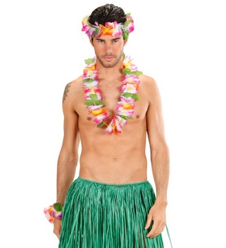 KWIATY HAWAJSKIE ZESTAW 3 EL. HAWAJE HAWAJSKI ALOHA PARTY LATO PRZEBRANIE