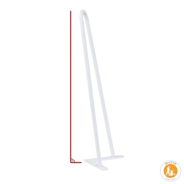Metalowe Nóżki Noga Stolika Białe 43 CM 2 Prętowe
