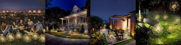 2X СОЛНЕЧНАЯ ЛАМПА ДЛЯ САДА УКРАШЕНИЕ ОДУВШИНКИ 150 LED