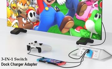 ЗАРЯДНОЕ УСТРОЙСТВО 3IN1 GaN HDMI Док-станция 65 Вт ДЛЯ коммутатора/ПК/iPad