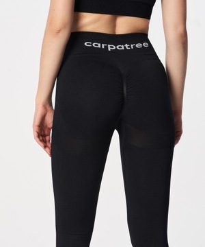 ЧЕРНЫЕ БЕСШОВНЫЕ ЛЕГИНСЫ ДЛЯ ФИТНЕСА CARPATREE - XS