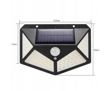 Солнечная лампа с датчиком движения и сумерек 100LED