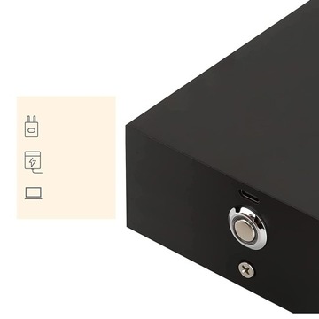 СВЕТОДИОДНЫЙ НАСТЕННЫЙ СВЕТИЛЬНИК 6ВТ ТЕПЛЫЙ-БЕЛЫЙ 3000K USB БЕСПРОВОДНОЙ ЧЕРНЫЙ