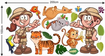 НАКЛЕЙКИ НА НАСТЕНУ С ЖИВОТНЫМИ САФАРИ 100x200 см SF