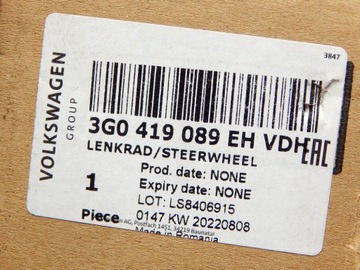 фото thumb №6, Новая руль кожа 3g0419089eh vw passat b8 t-roc оригинальный номер aso