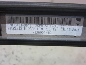 фото thumb №11, Bmw 5 f10 sedan планка крышная правая левая b90 sophisto grau серый 7274739