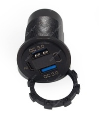 фото thumb №7, Роз'єм заряджання usb 2x qc3.0 36w + pd 55w 12-24v woltomierz