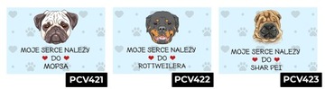 TABLICZKA PCV NIEBIESKI 22X15CM MOJE SERCE NALEŻY DO BEAGLE PREZENT WZORY