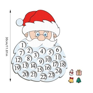 Рождественский календарь Деревянный Санта-Клаус Обратный отсчет Navidad Рождественские украшения