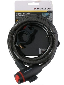 Замок велосипедный спиральный Dunlop с ключом 1,2х180