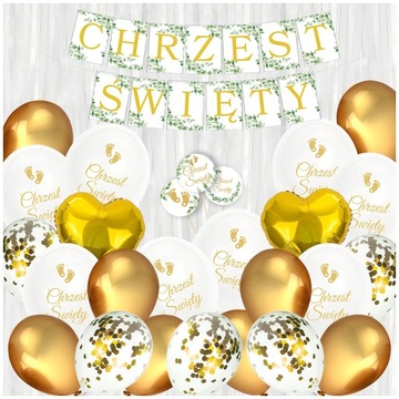 Chrzest Święty Dekoracje Balonowe Baner Ozdobny Do Dekoracji Na Chrzest