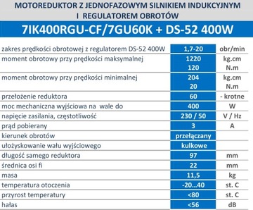 Цилиндрический мотор-редуктор 400 Вт DISCOTECH 21 об/мин