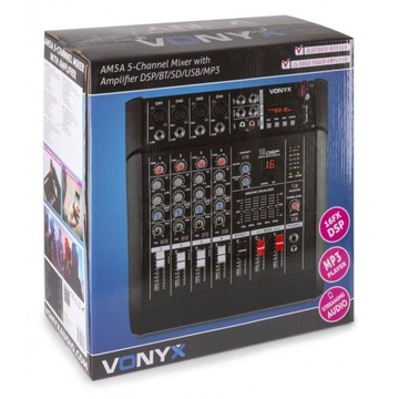 Vonyx AM5A 5-канальный мощный микшер DSP BT USB MP3