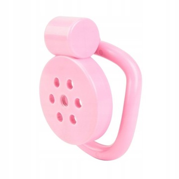 MAŁY RÓŻOWY PŁASKI PAS CNOTY CHASTITY CAGE 5 PIERŚCIENI + DILATOR