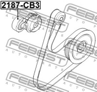 фото thumb №3, Ролик натяжная febest do citroen c5 ii 2.0 hdi