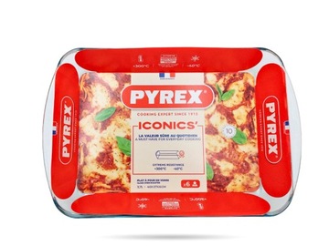 Стеклянное тепло -резистентное сосуд 40 x 27 см 3,7 л иконику Pyrex