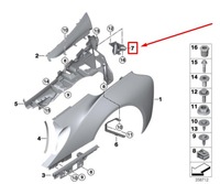 фото thumb №8, Новый bmw i8 i12 задний левый кронштейн панель четверть 7431793 51437431793 oem