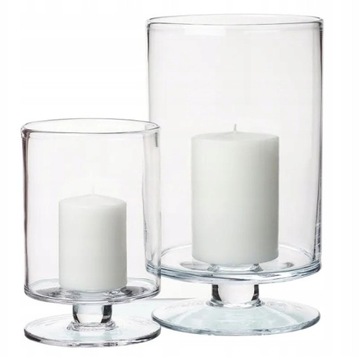 wazon szklany cylinder świecznik na nodze h30 d12
