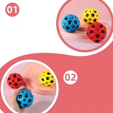 PIŁKA MOON SKACZĄCA WYSOKO ODBIJAJĄCA BOUNCY BALL 6SZT DLA DZIECI PREZENT