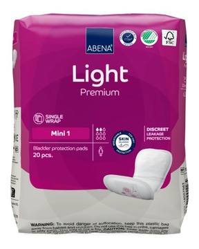Анатомические урологические впитывающие вкладыши ABENA Light Mini для женщин с урологическими проблемами.