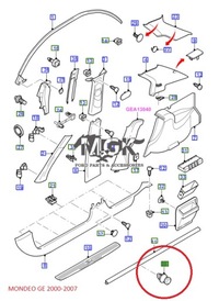 фото thumb №8, Клипса уплотнители порог mondeo mk4 s-max / galaxy