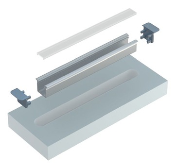 PROFIL DO TAŚMY LED aluminiowy G + KLOSZ 2m BIAŁY